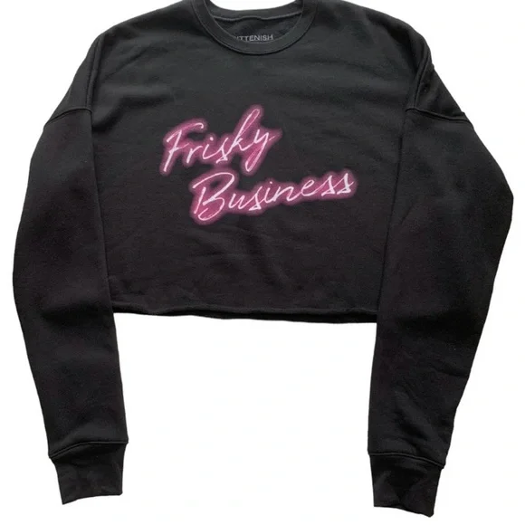 Kittenish Black Graphic Sweatshirt Sz L - Picture 4 of 6